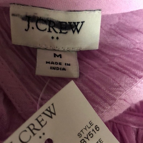 J. Crew Gauze Dress Flutter Sleeve A-Line Mini Orchid Flower Purple NWT M - Picture 7 of 11